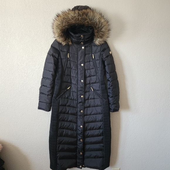 Michael Kors Women's Long Down Black Puffer Jacket, Size: Petite Small - Picture 6 of 14